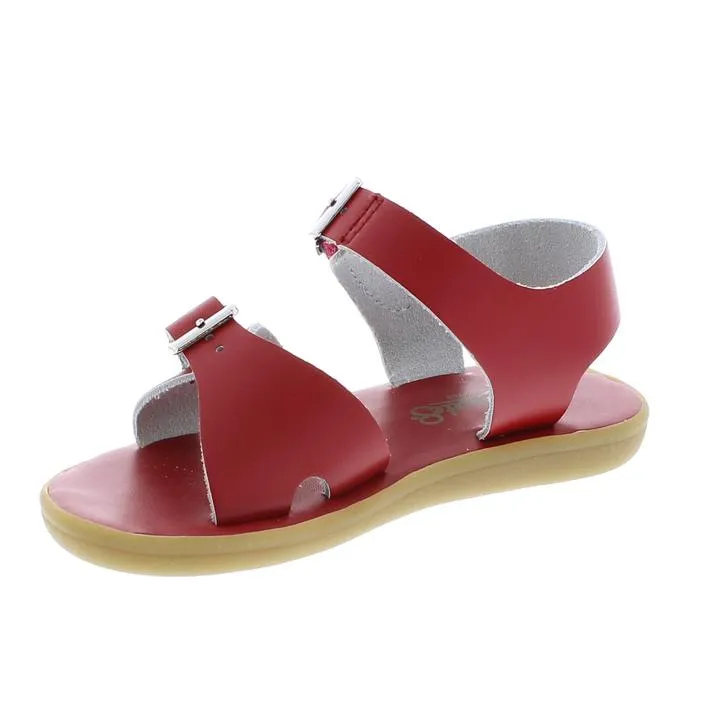 Tide Casual Kid's Leather Sandal - Apple Red