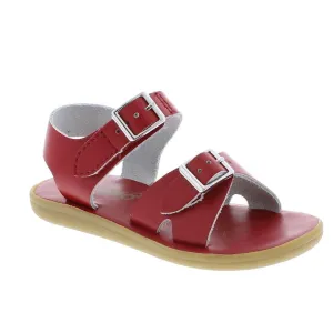 Tide Casual Kid's Leather Sandal - Apple Red