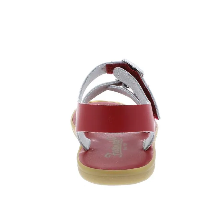 Tide Casual Kid's Leather Sandal - Apple Red