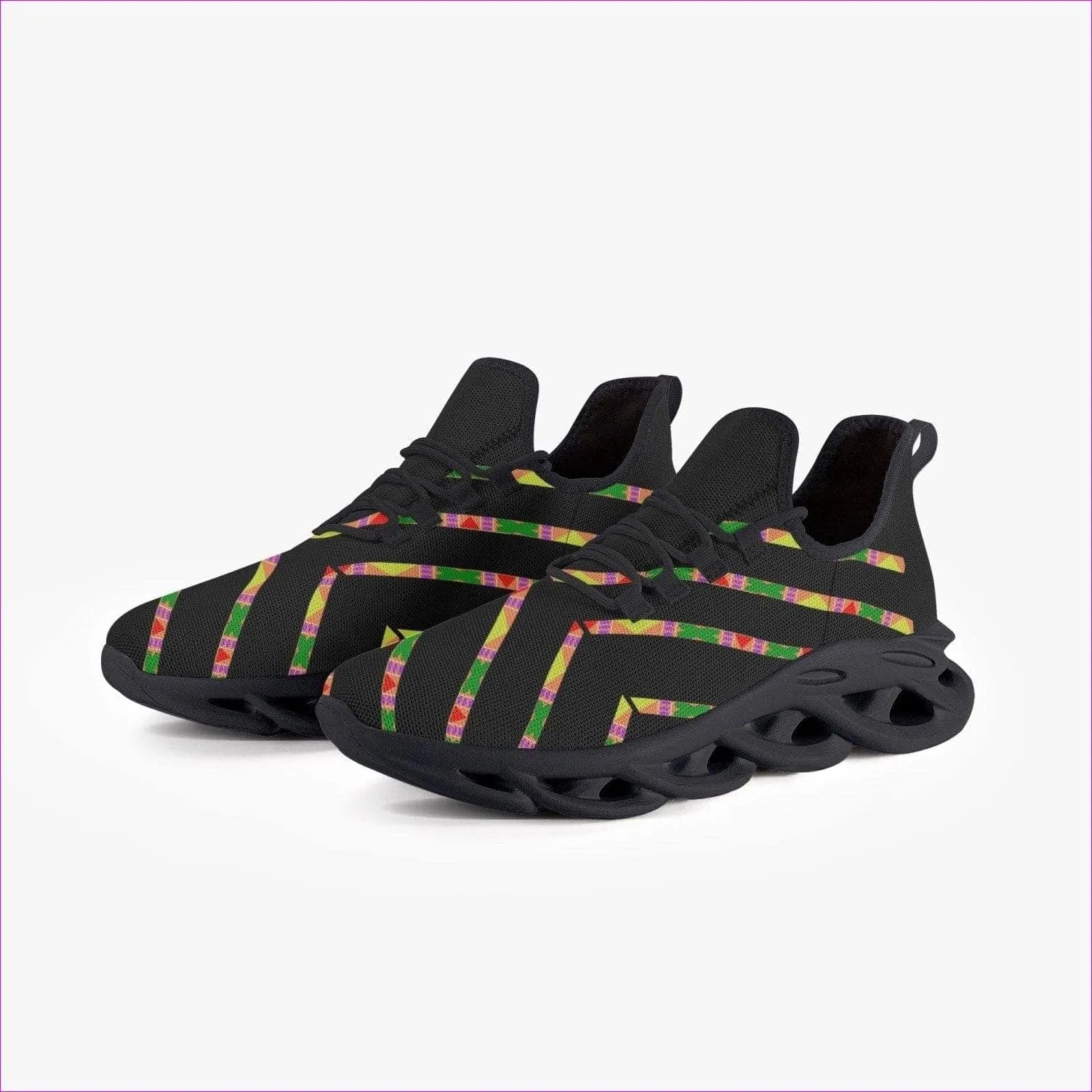 Tribe Bounce Mesh Knit Sneakers - Black