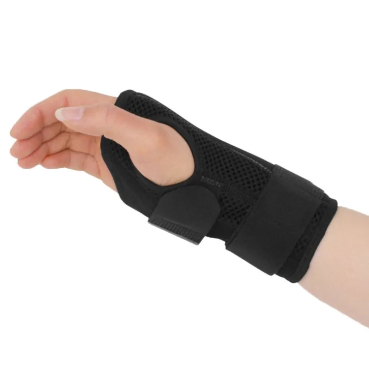 Two-Way Compression Stabilized Support Plate Wrist Brace Fracture Sprain Rehabilitation Wrist Brace, Specification: Right Hand L (Black)