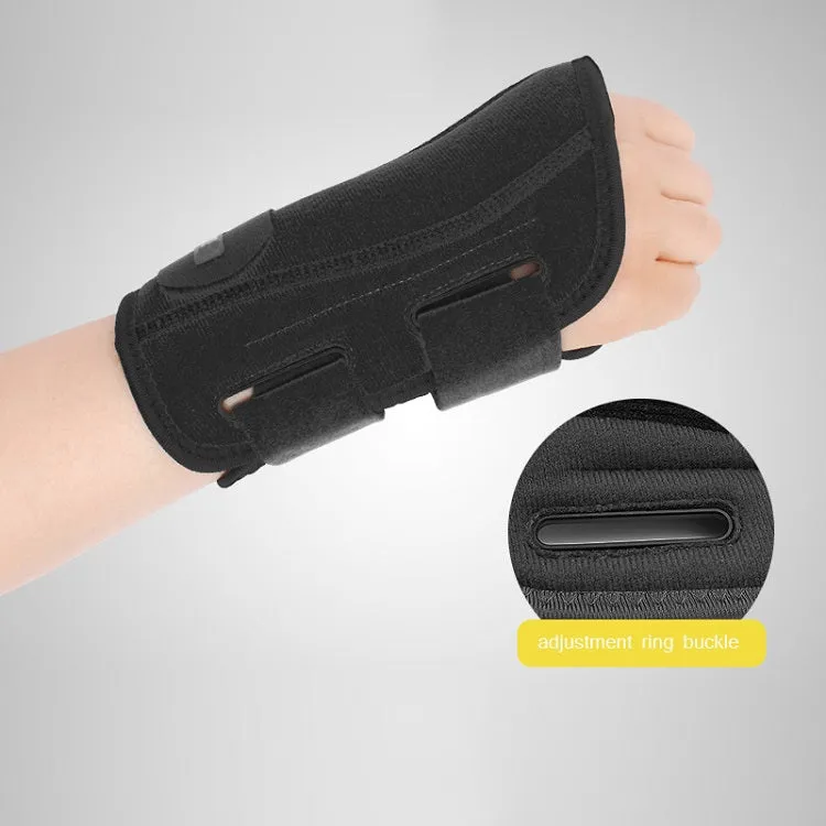 Two-Way Compression Stabilized Support Plate Wrist Brace Fracture Sprain Rehabilitation Wrist Brace, Specification: Right Hand L (Black)