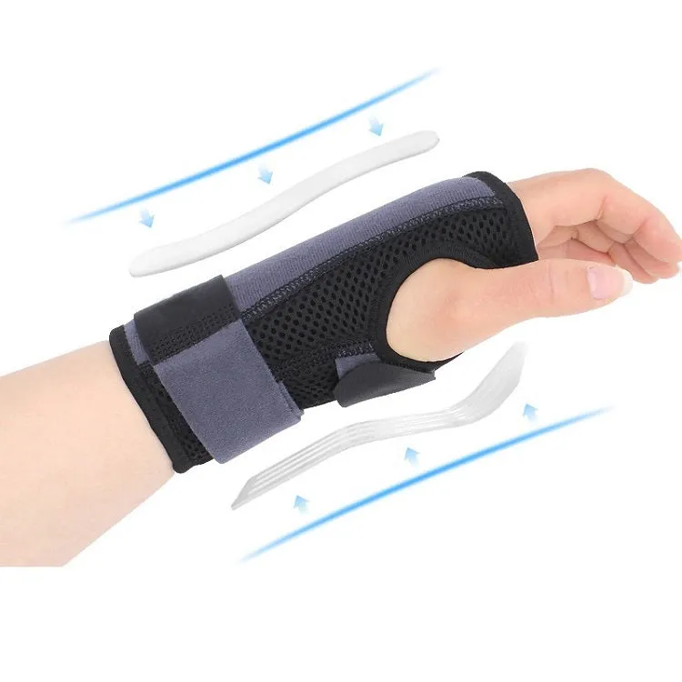 Two-Way Compression Stabilized Support Plate Wrist Brace Fracture Sprain Rehabilitation Wrist Brace, Specification: Right Hand L (Black)