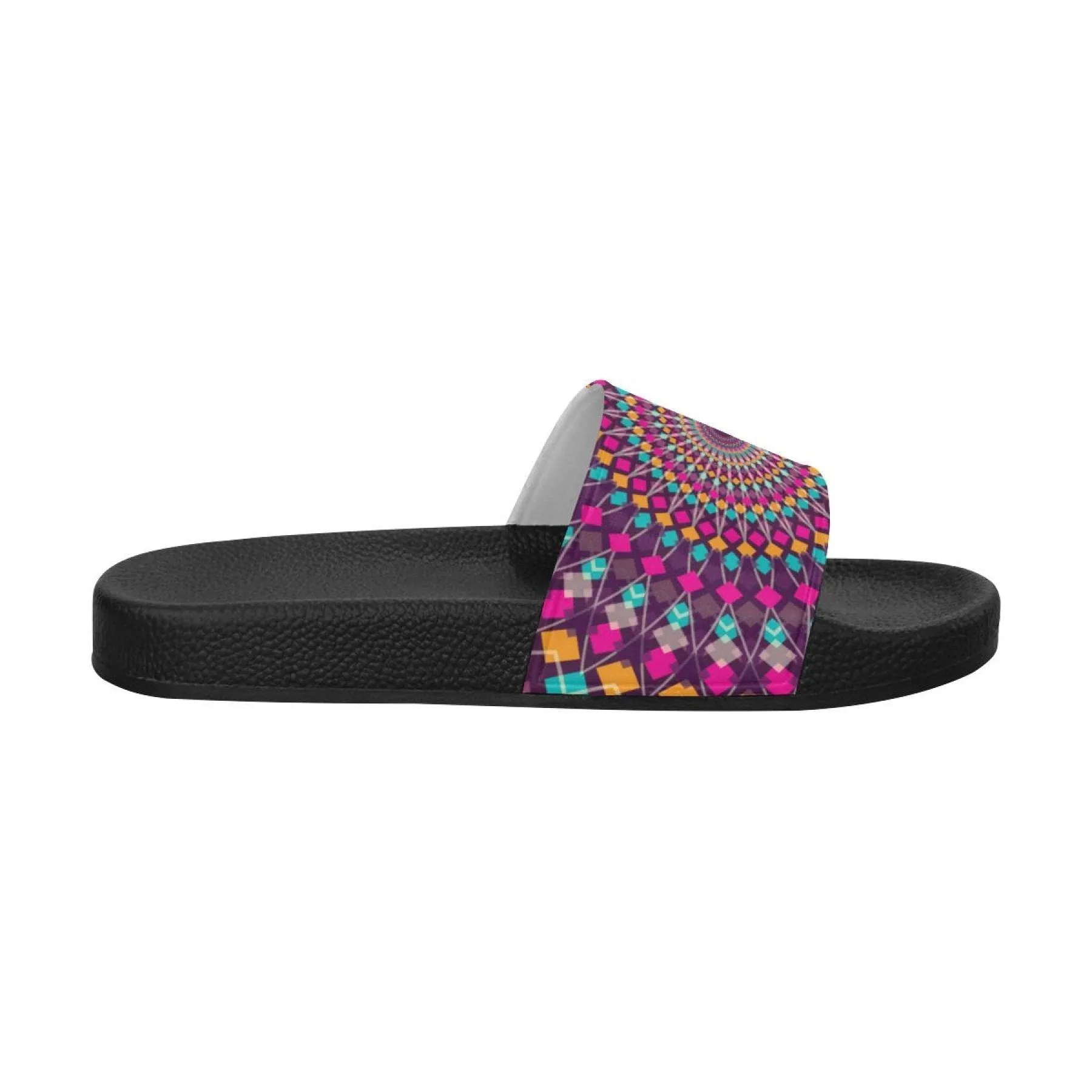 Uniquely You Womens Slides / Flip-Flop Sandals - Purple Kaleidoscope