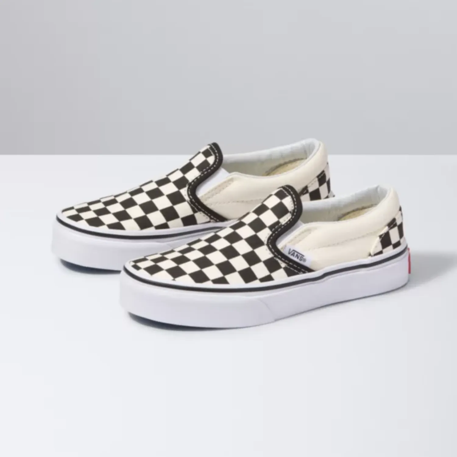 Vans Youth Classic Slip-On (Checkerboard) Black/White Shoes