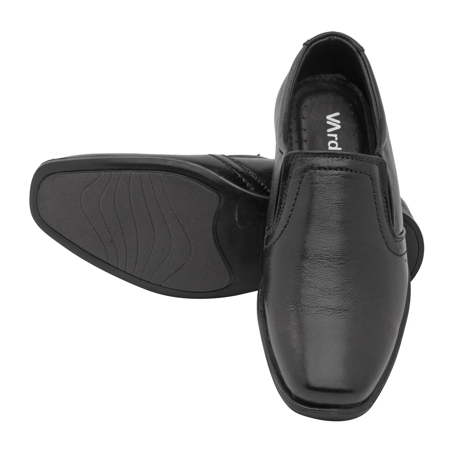 Vardhra Men 100% Genuine Leather - Formal Slip-on Shoes - Black