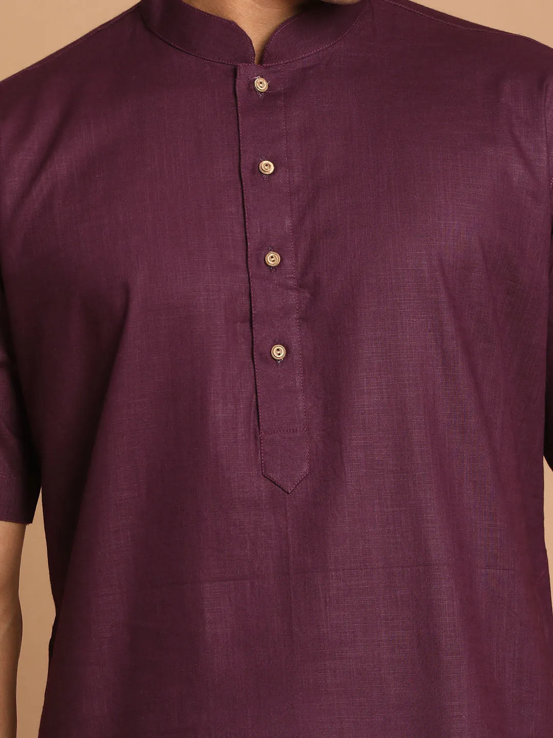 Vastramay Men's Purple Kurta Pyjama Set