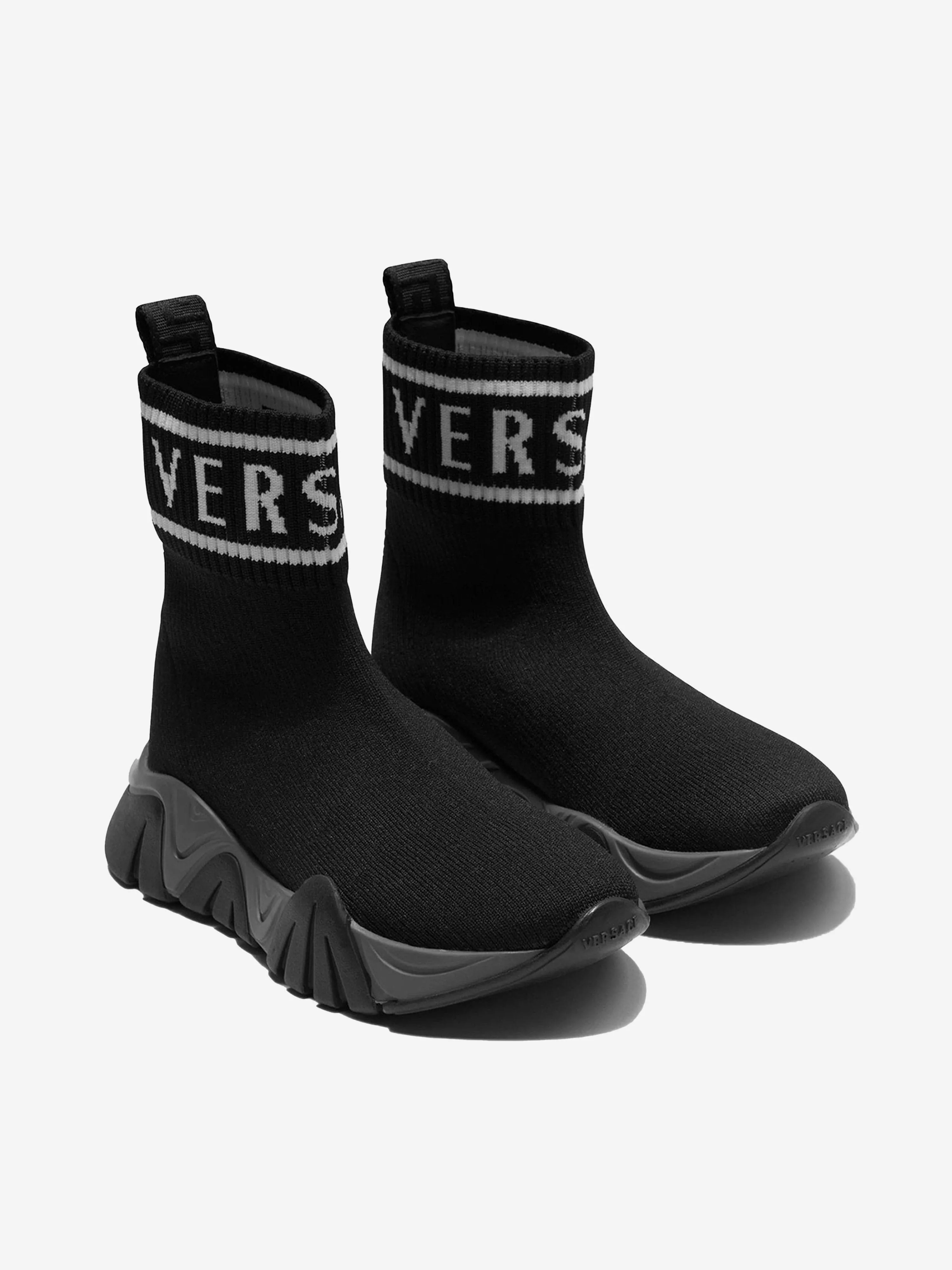 Versace Unisex Logo Sock Trainers