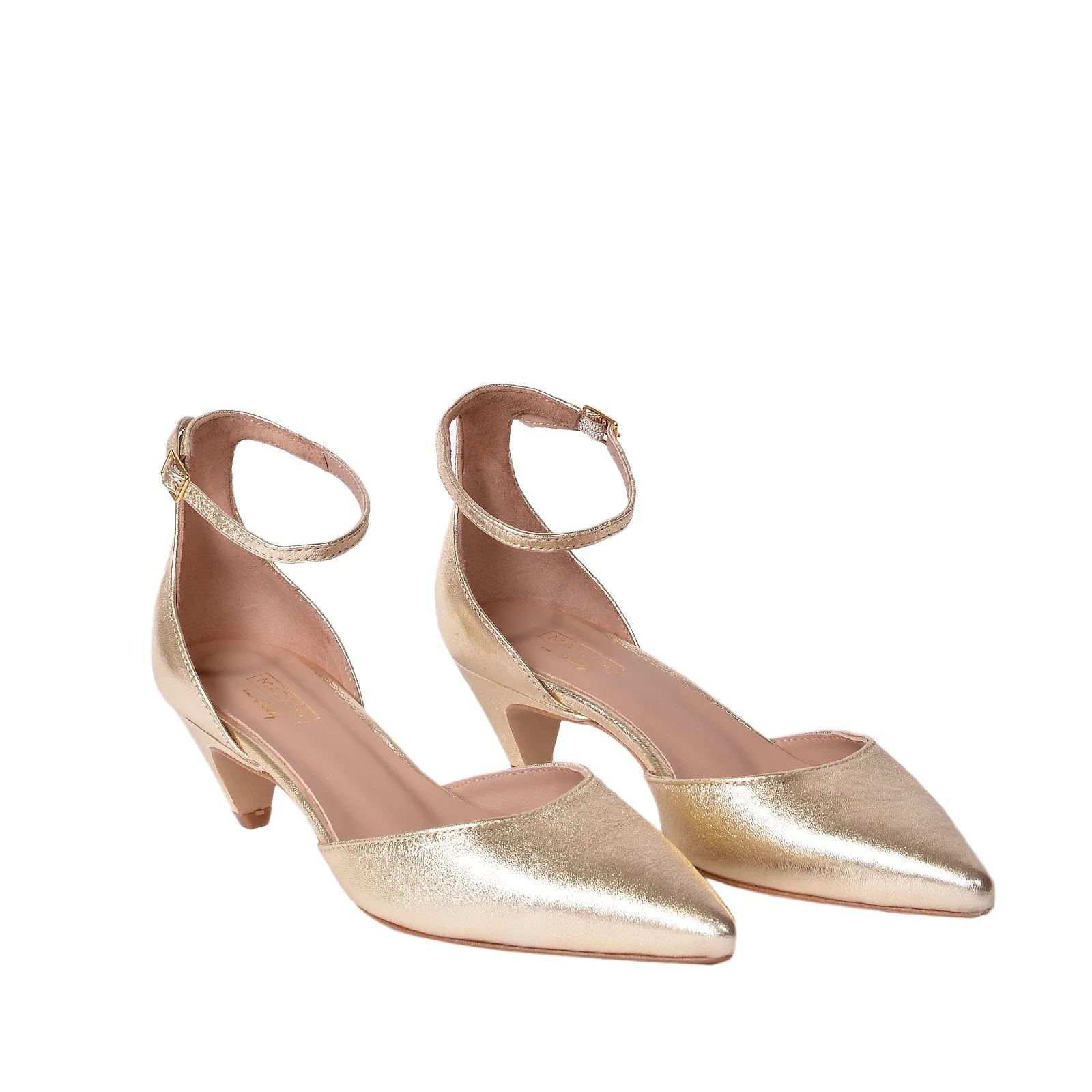 Viki Metallic Gold Leather Shoes