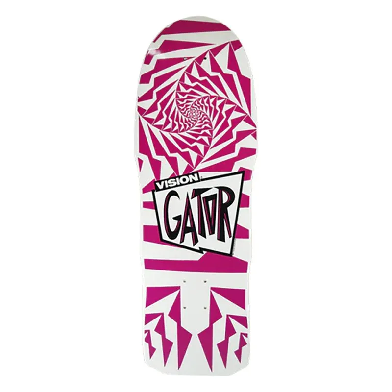 Vision 10.25" x 29.75" Gator II White Pink Skateboard Deck