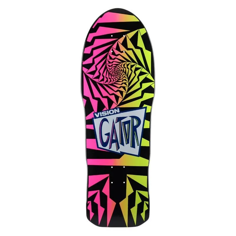 Vision 10.25" x 30.5" Gator II Modern Concave Blk Fade Pink/Yellow Skateboard Deck