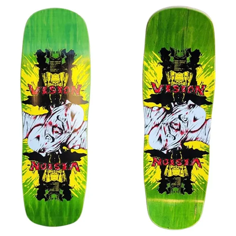 Vision 9.5" x 32.5" "Double Take" Double Vision Lime Stain with Applied Krystal Clear Grip Skateboard Deck