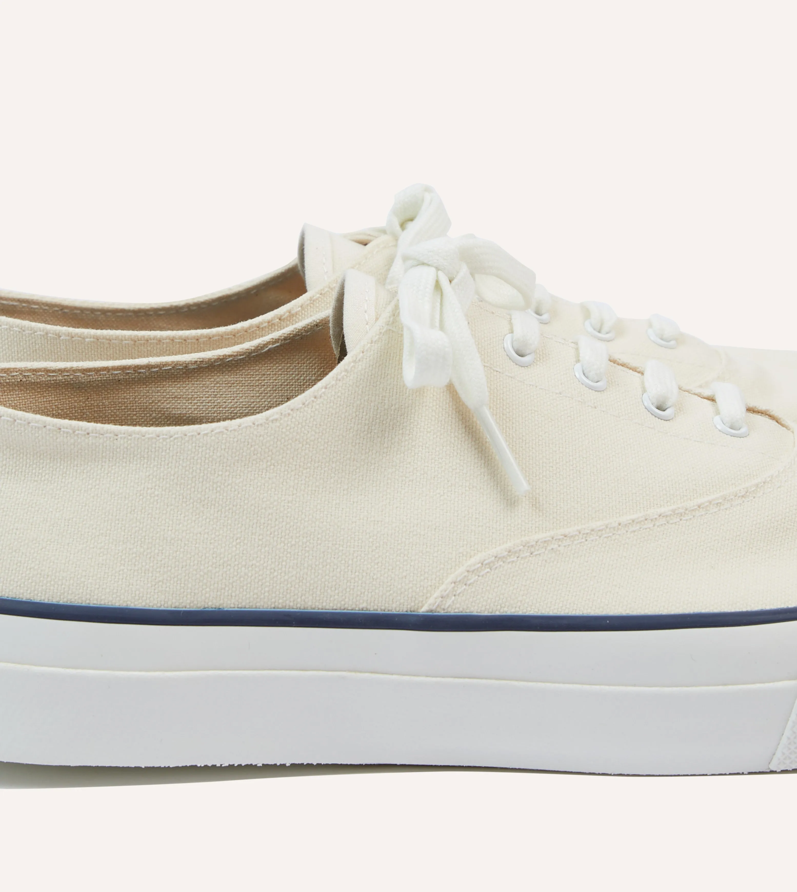 Wakouwa by Anatomica Ecru Cotton Canvas Oxford Trainers