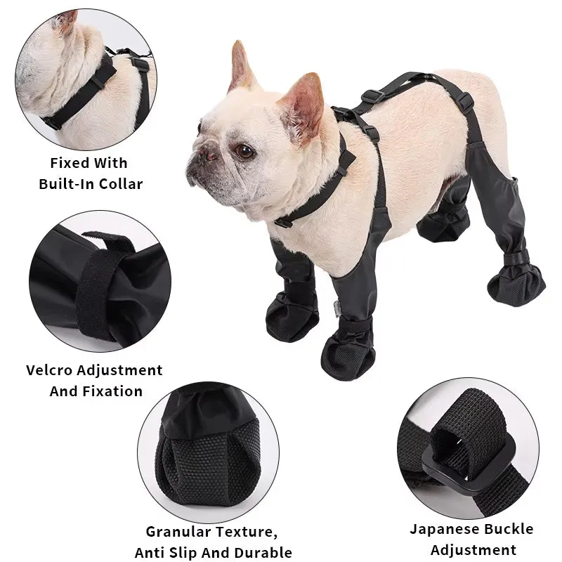 Waterproof Adjustable Dog Boots – Non-Slip Outdoor Shoes for Small Breeds