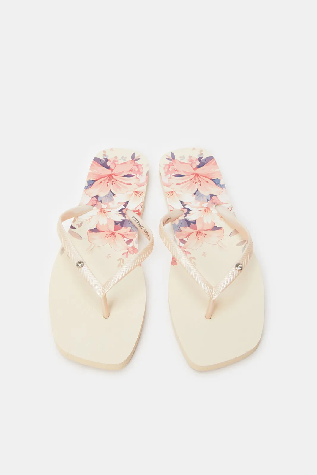 Women Pink Square Toe Flip Flop