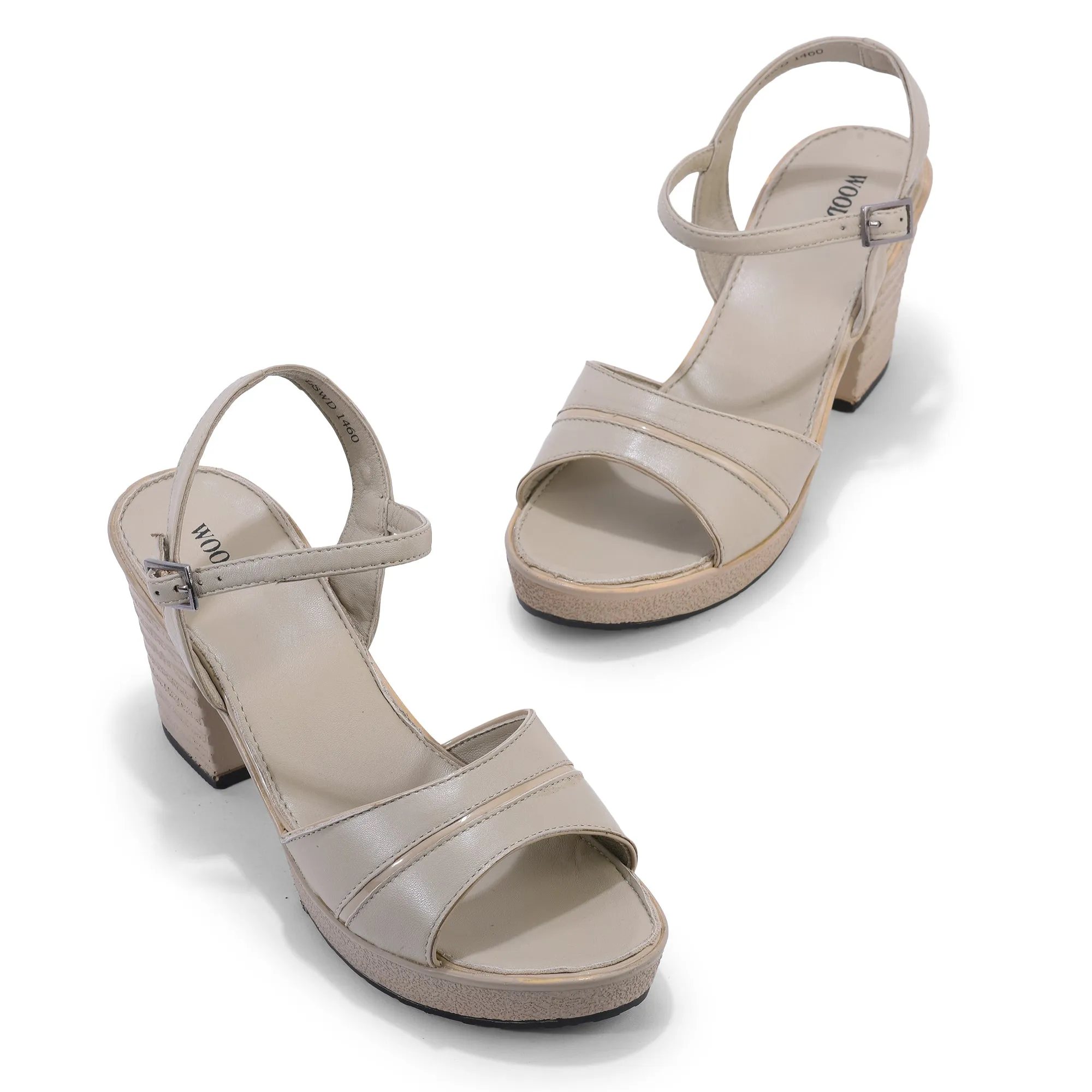 Women’s Block Heel Summer Trendy Sandals #1460 (Beige)