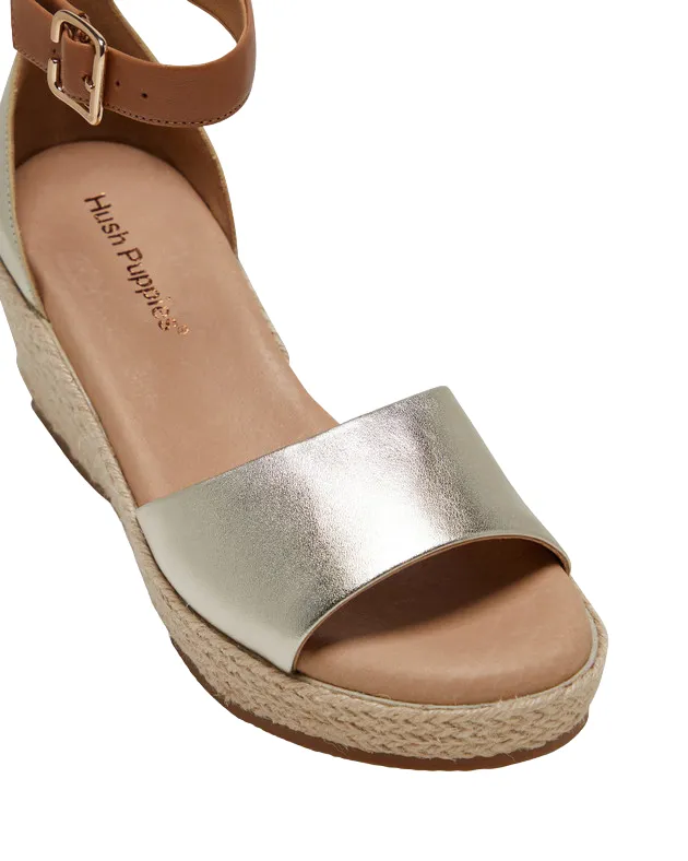 Womens Hush Puppies Abella Champagne Heel Sandal Shoes