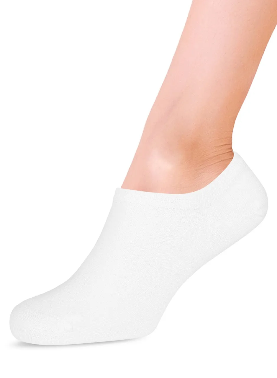 Women's Non-Slip Bamboo No-Show Plain Socks, 6 Pairs