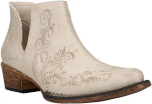 Women's Roper Ava White Shorty Snip Toe Boot