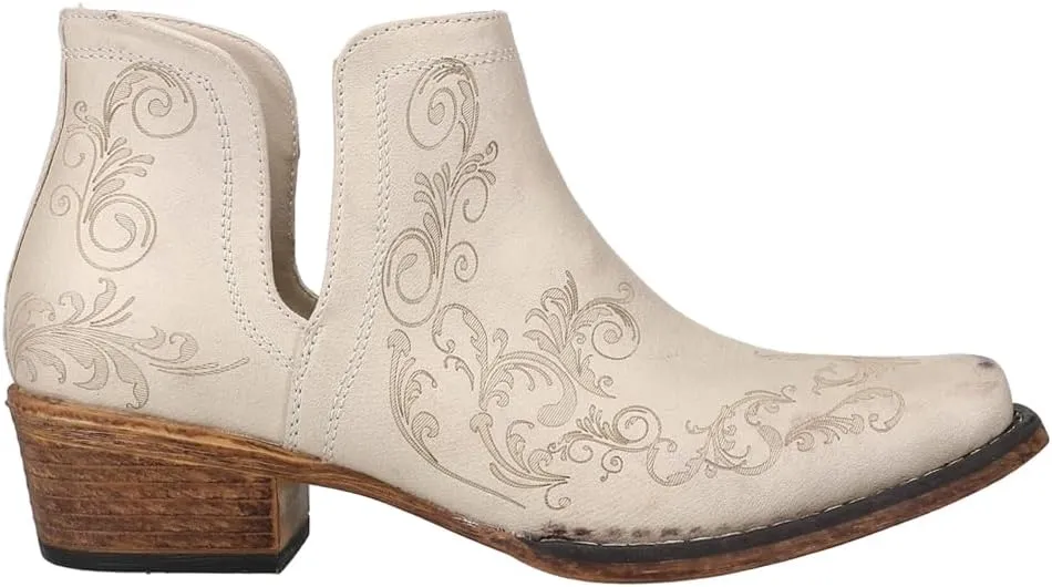 Women's Roper Ava White Shorty Snip Toe Boot